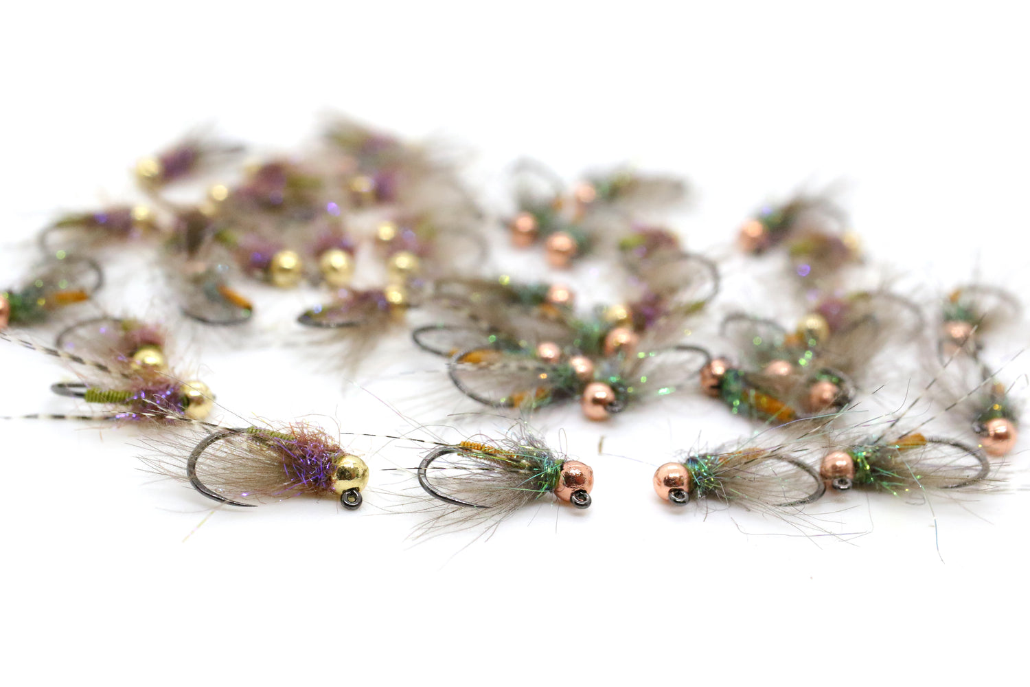 A bunch of caddis fly nymphs