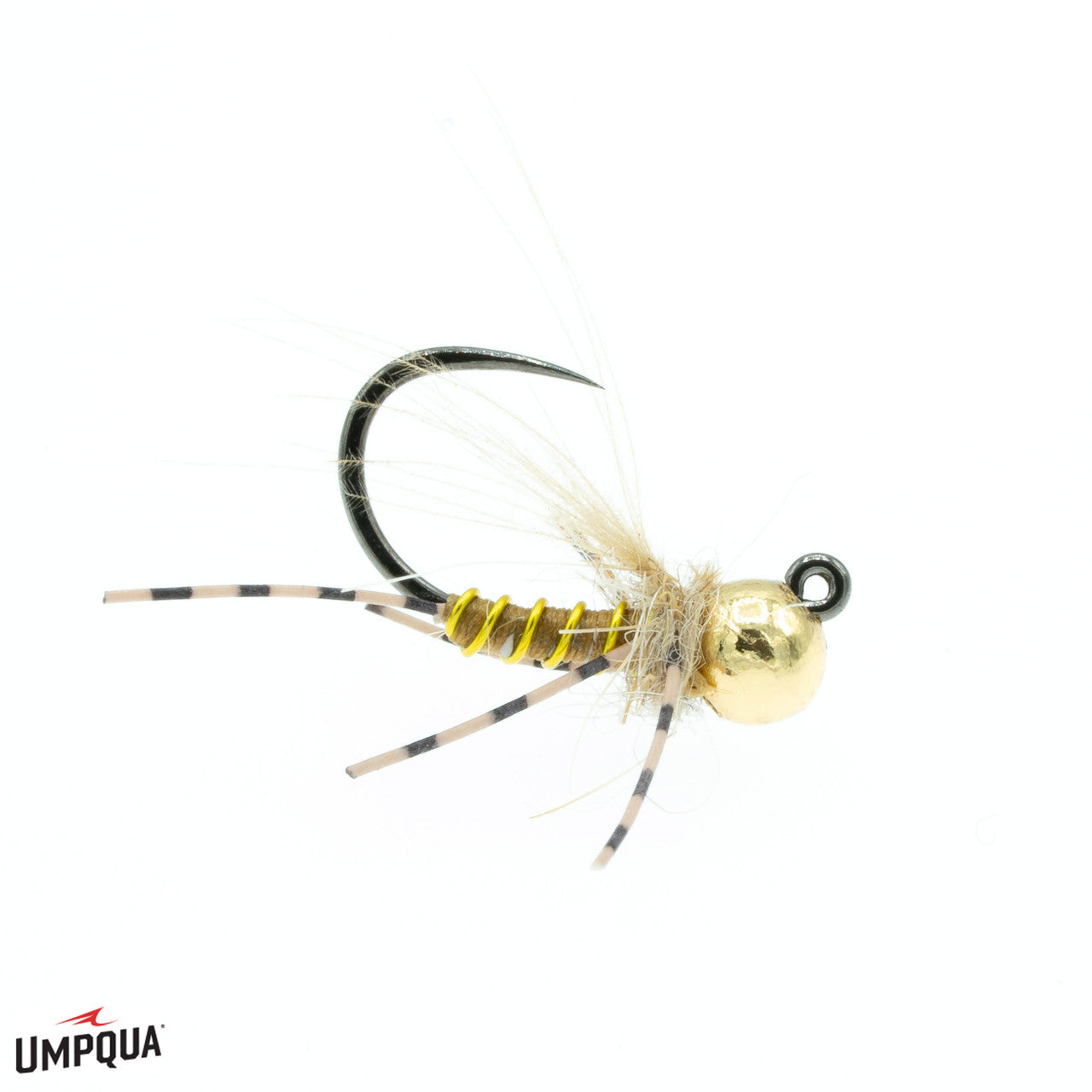 A Yellow Sally nymph fly tied on a jig hook